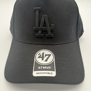 Los Angeles Dodgers Hat Cap Snap Back Mens One Size Black MLB Baseball '47 MVP